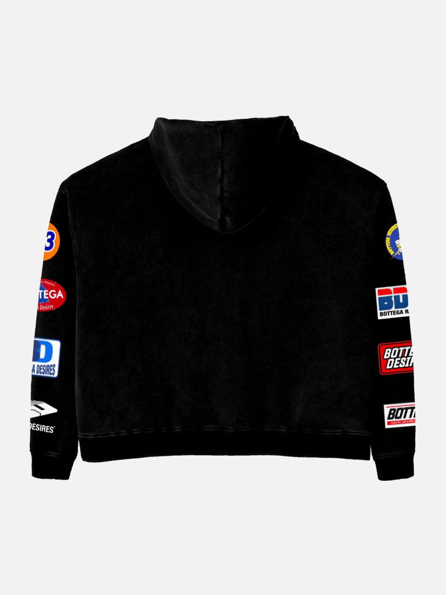 Bottega Desires Patches Hoodie Black